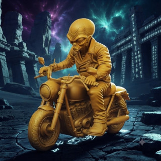 Alien en moto