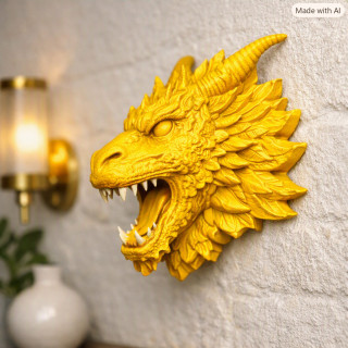 Décoration murale tête de dragon