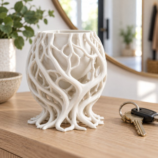 Vase arbre — blanc de jade — décoration d’entrée