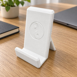 Support téléphone Yin et Yang blanc