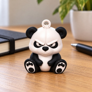 Porte-clés panda en colère