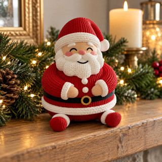 Père Noël rond effet tricot