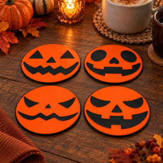 Ensemble de quatre sous-verres citrouilles