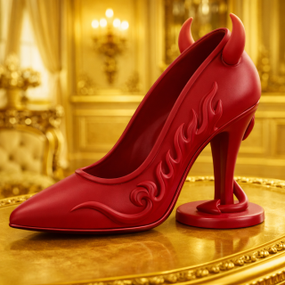 Chaussure de diablesse porte-stylo