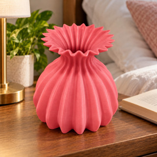 Vase plissé à col évasé