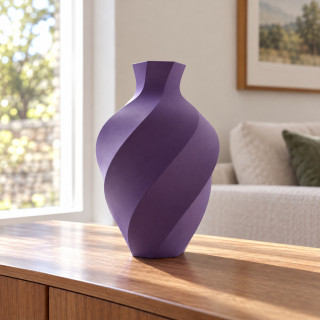 Vase urne à larges facettes torsadées