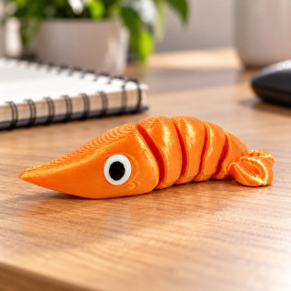Petite crevette articulée orange