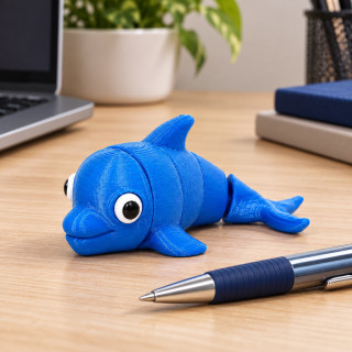 Petit dauphin articulé bleu azur