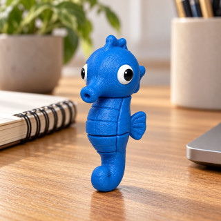 Petit hippocampe bleu articulé
