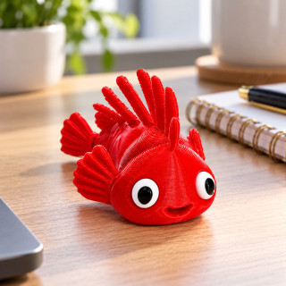 Petit poisson-lion rouge articulé