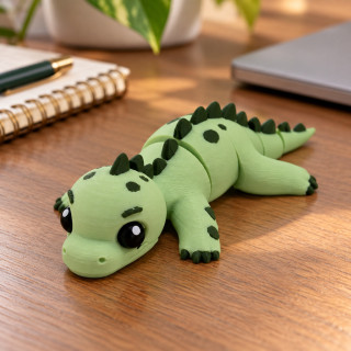 Petit dinosaure vert articulé