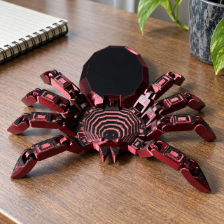 Araignée géométrique articulée noire et bordeaux