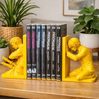 Porte-livres avec homme